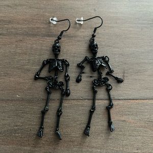 Black Skeleton Dangle Earrings